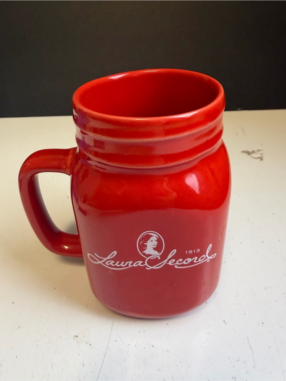 Red Ceramic Laura Secord Mason Jar Mug